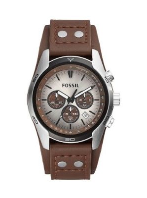 Montre Fossil pour homme avec bracelet en cuir marron