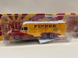 a red and yellow truck and a yellow box