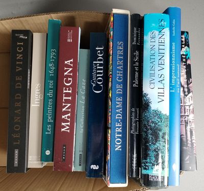 un grand nombre de livres qui se trouvent dans une boîte