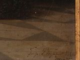 an image of a painting of a man sitting on a bench in front of a window