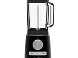 a black blender that is on a white background