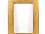 an image of a gold frame with a white background