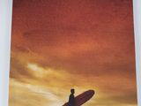 the cover of a book with a man holding a surfboard on a beach