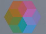 an image of a multicolored hexagon on a gray background