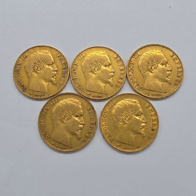 cinq souverains d'or de l'Empire britannique