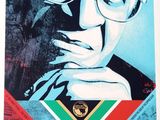 a poster of a man with glasses and a tie