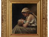une image d'une peinture représentant une femme tenant un bébé