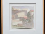 an image of a painting of a landscape in a wooden frame