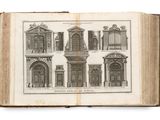 un vieux livre contenant des dessins représentant différents types de portes et de fenêtres