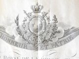 a drawing of a royal emblem on a piece of paper