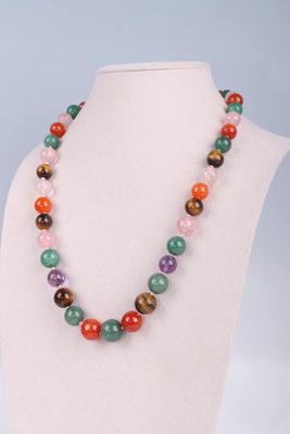 un gros plan d'un collier porté par un mannequin