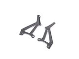 une paire de supports métalliques noirs sur fond blanc