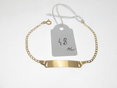 bracelet identité d'enfant maille gourmette or rose 750°/°… - Photo 1