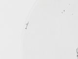 a drawing of a man riding a snowboard down a hill