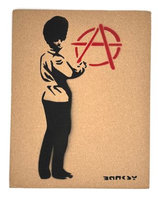 BANKSY (né en 1974), d'après "Garde anglais et signe anarchi…