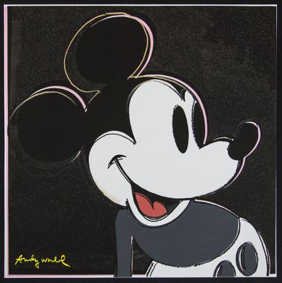 une image représentant un tableau de Mickey Mouse sur fond noir