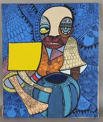 Emmanuel Ekong EKEFREY (né en 1952), Sans titre, Huile sur t…