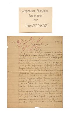 une vieille lettre manuscrite de Jean Merrvoz à sa mère