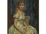 une image d'un tableau représentant une femme en robe jaune