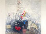 a picture of a painting of a man and a woman on a boat