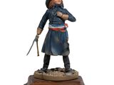 statue d'un homme en uniforme bleu tenant une épée
