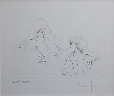 an image of a drawing of two women sitting next to each other
