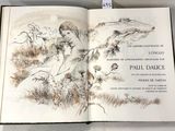 un livre ouvert sur lequel figure le dessin d'un homme et d'un chien