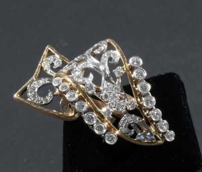 Bague Diamants Or. Bague en or 375/°°° et platine sup. à 800…