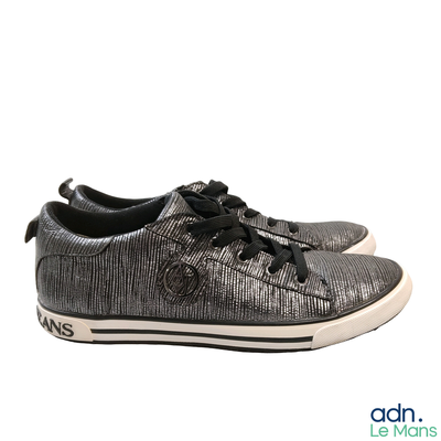 ARMANI - paire de baskets Armani Jeans noires en cuir effet …
