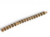 a picture of a gold colored bracelet on a white surface
