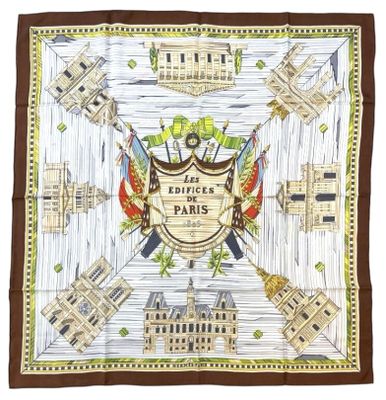 HERMES Paris Carré en twill de soie imprimée titré « Les édi… - Photo 1