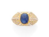 une bague en saphir et diamant