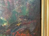 an oil painting of a bird sitting on top of a wooden table