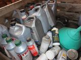 many different types of motor oil in this crate