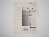 a newspaper with a picture of a ceiling light