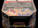 a close up of a box of pokemon trading cards
