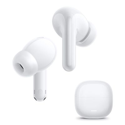 two airpods that are next to each other on a white surface