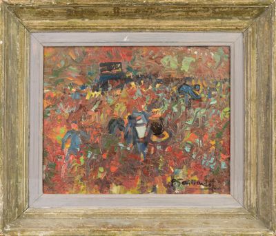 Pierre GAILLARDOT (1910-2002) "Les vendanges" HST, SBD.