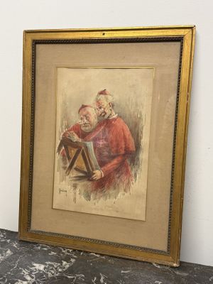 tableau représentant un homme en train de lire un livre devant un tableau représentant un homme en train de lire un livre