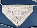 an image of a white bandana on a blue background