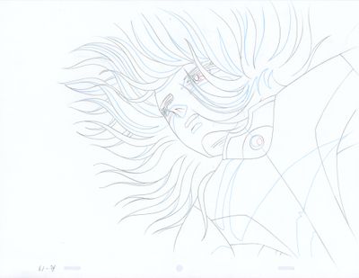 a drawing of a woman with long hair and glasses
