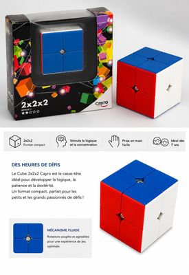 une boîte de cubes de Rubik avec des notices et des instructions