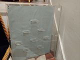 a metal cabinet in the corner of a room