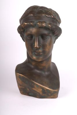 Buste d'homme à l'Antique En céramique teintée bronze
