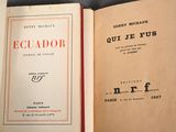 a book opened to show the title of a novel