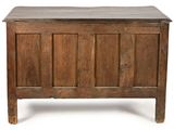 an old wooden chest with a wooden top on a white background