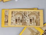 many old photos of people standing in front of a building
