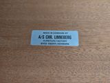 a label on a wooden table that says, made in germany by a s chr lindenberg