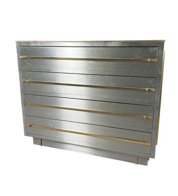 an image of a metal chest of drawers on a white background