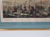 painting of a battle with men on horses and a horse drawn carriage